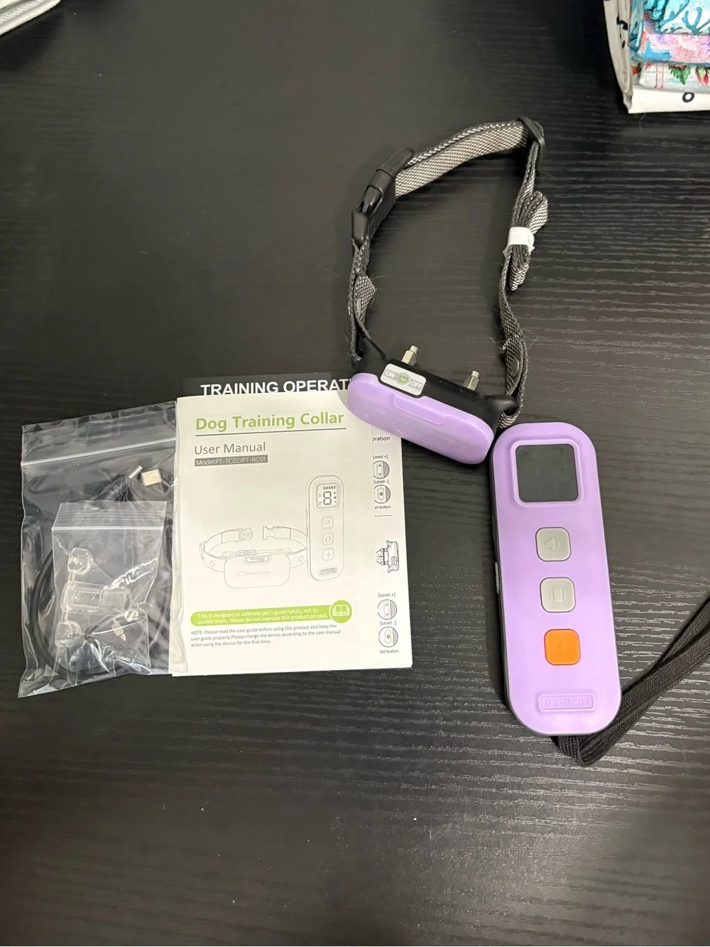 Purple Dog Training Collar Remote and Receiver